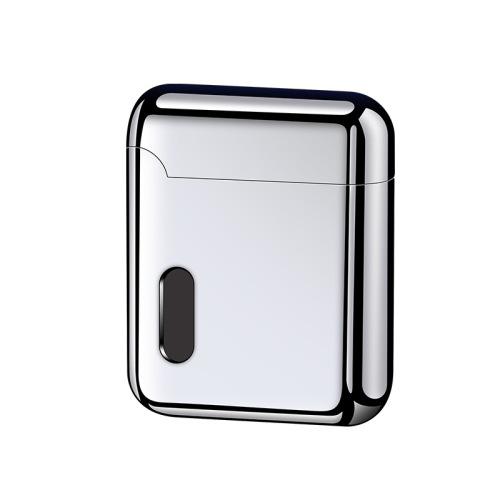 New Type-C rechargeable inflatable windproof roller ignition straight red flame lighter LED lighter with light across