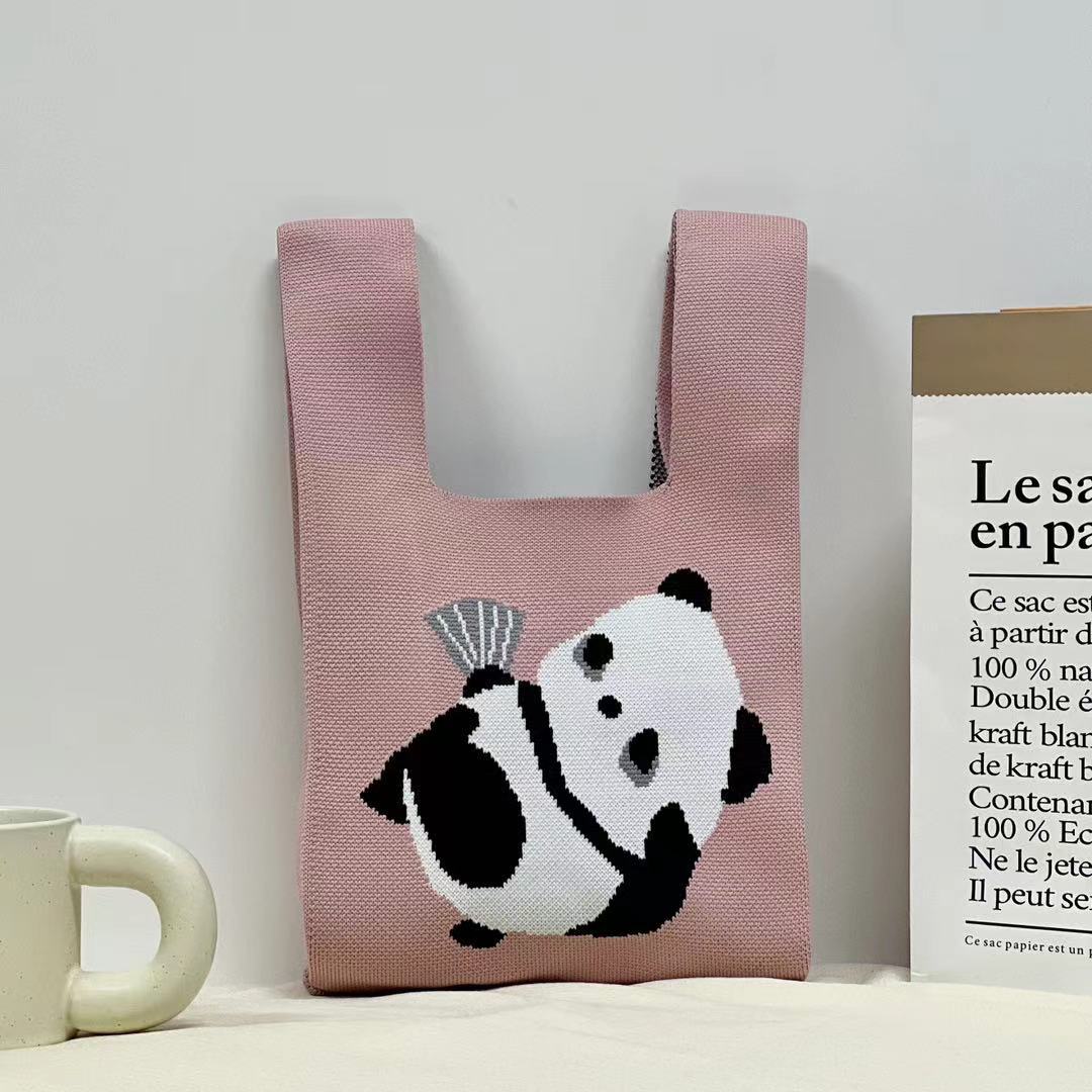 Bolso de mano tejido para embalaje de regalos, bolso tejido con múltiples patrones, estilo ins, bolso tejido para mujer, mini versátil.