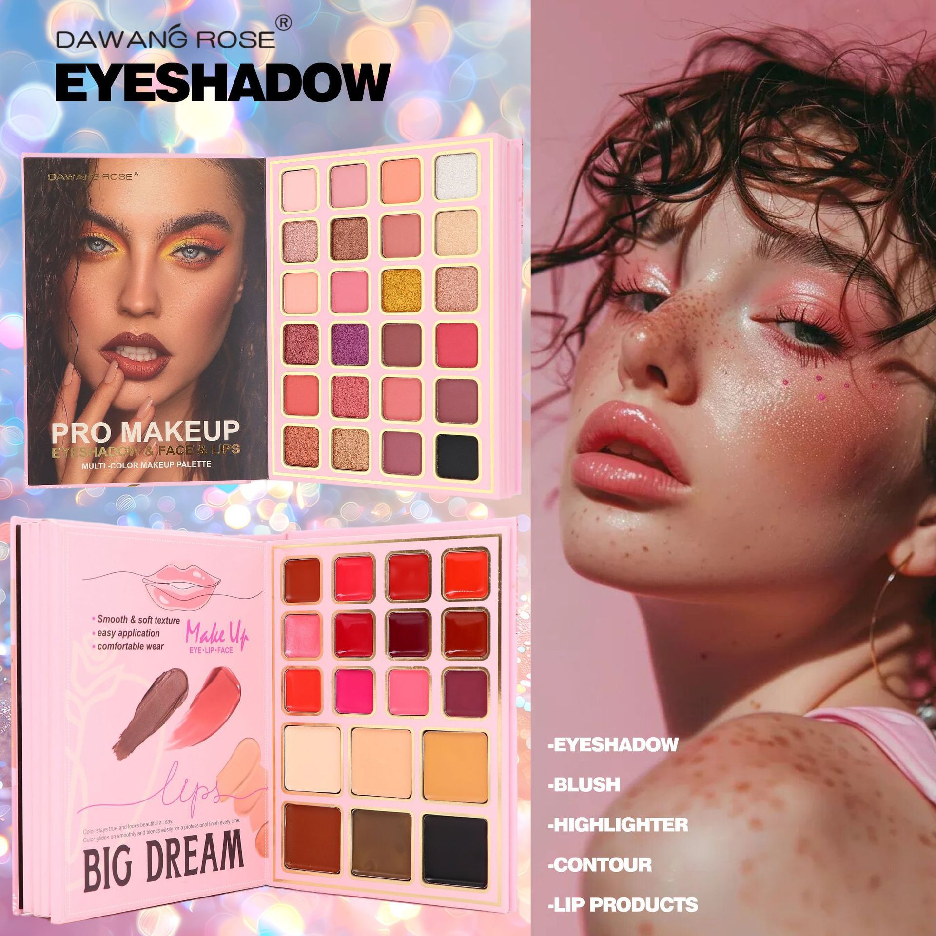 Exclusive Five Layer Eyeshadow Palette Multi Purpose Gold Foil Makeup Book For Beauty And Cosmetics Stage Specific_voghion.com
