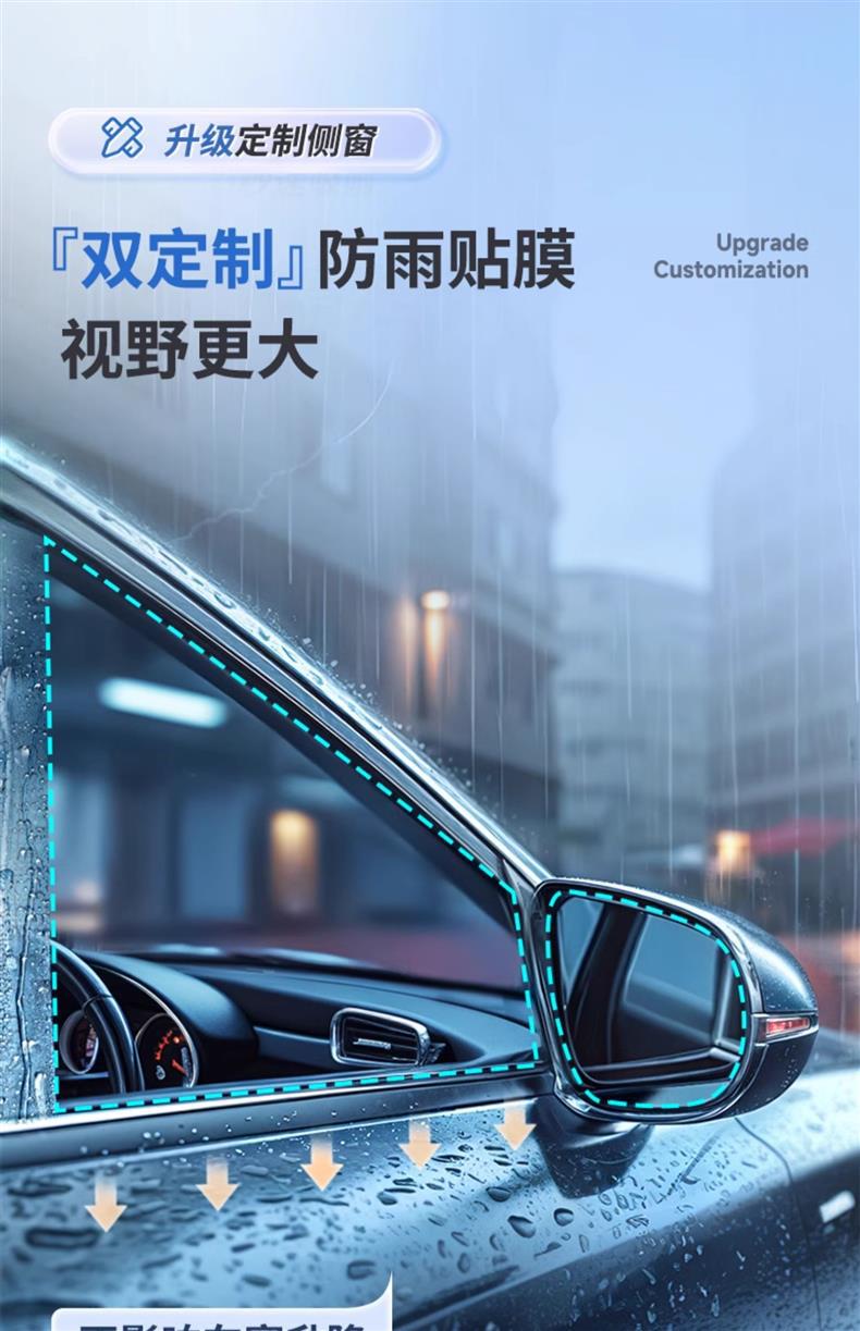 Rearview Mirror Rain-Proof Film, Car Window Anti-Reflective Waterproof Film, Rainy Day Essential, Side Window Glass High Definition