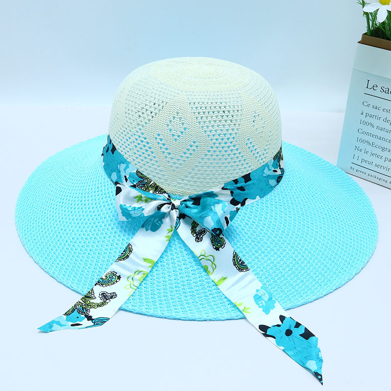Nuevo sombrero de paja para mujer, sombrero de playa junto al mar, sombrero para el sol de verano de moda salvaje, protector solar, sombrero para el sol de protección UV