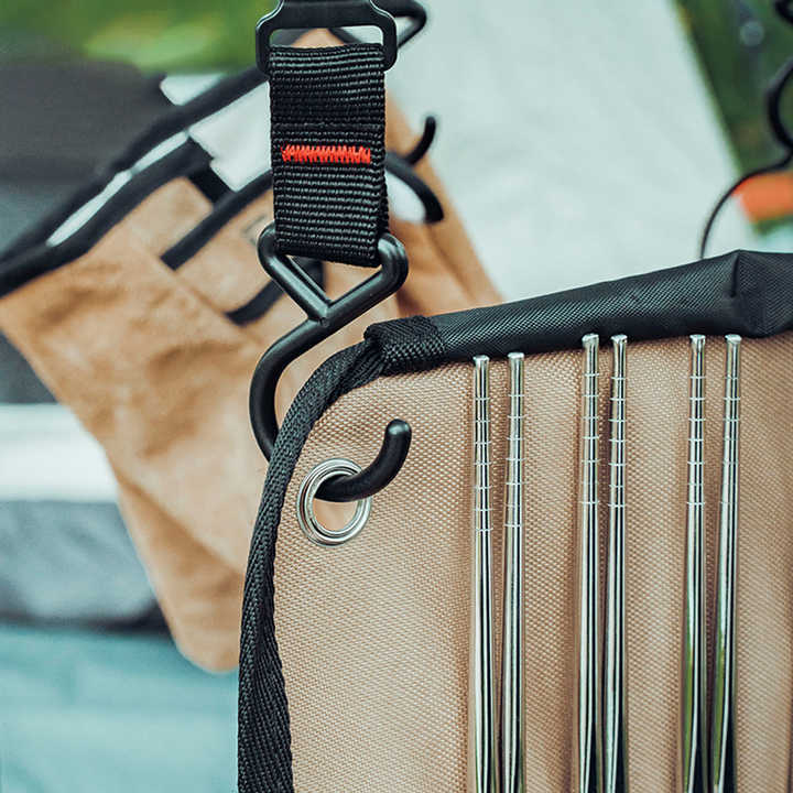 Bolsa portátil de almacenamiento de cubiertos al aire libre bolsa de colgar cubiertos de acero inoxidable bolsa de viaje bolsa de almacenamiento de cocina bolsa de acampamento