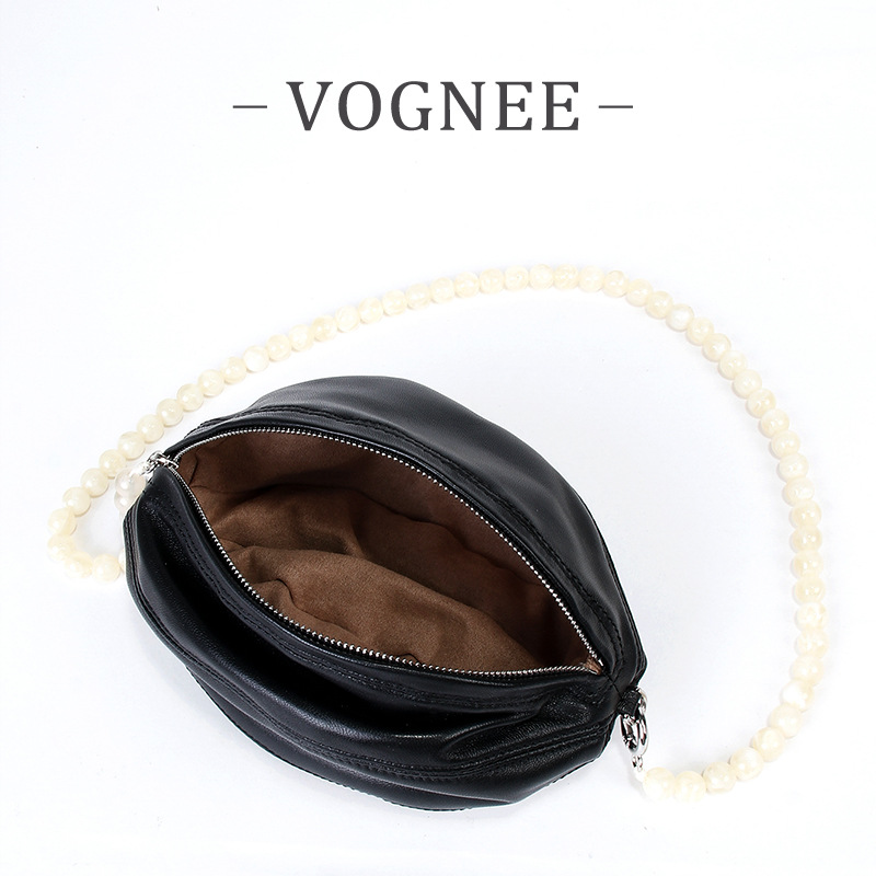 2026 New Arrival Cross-Border Versatile Niche Design Luxury Cowhide Beaded Lantern Shoulder Bag Chain Crossbody Bag For Women - Thumbnail 4