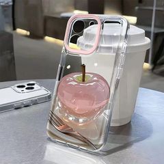 クリエイティブクリスタルアップルはiphone16 promax携帯ケース華為vivoアニメ粟15保護カバーを適用している