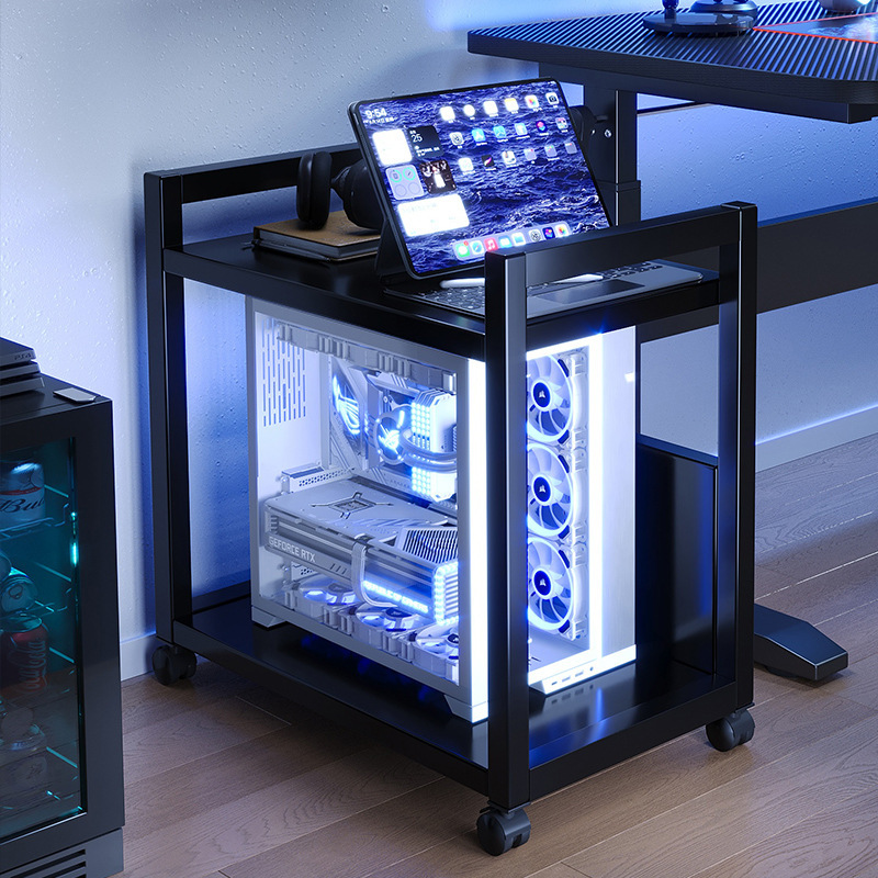 E-Sports Room Computer Host Bracket Multi-Layer Movable Chassis Base Storage Rack Floor-Standing Household Under-Table Cart E-Sports Room Computer Host Bracket Multi-Layer Movable Chassis Base Storage Rack Floor-Standing Household Under-Table Cart