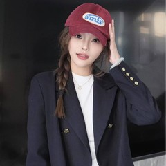 明星同款韩国潮牌字母刺绣灯芯绒棒球帽男女百搭宽檐显脸小鸭舌帽