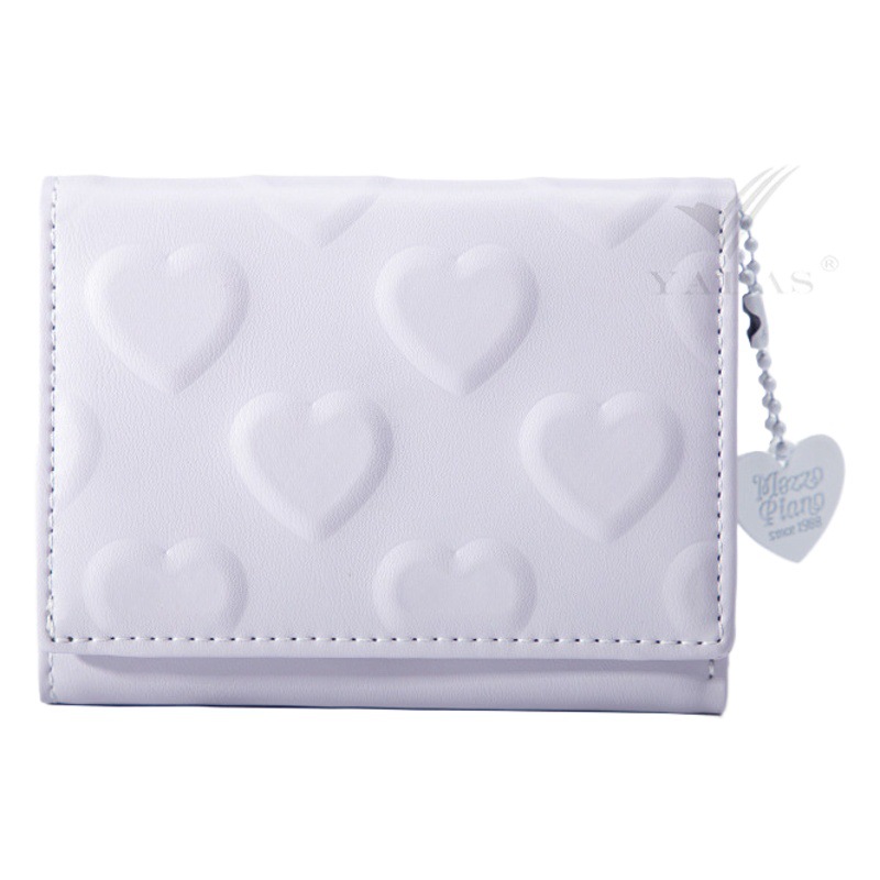 [Adornos de amor] estilo coreano de las mujeres pequeña cartera al por mayor simple amor en relieve pu corto monedero cartera