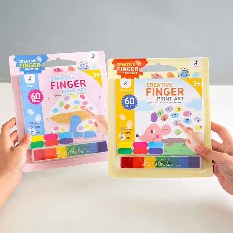 Creative Children's finger painting graffiti coloring educational painting portable toy inkpad paint painting suit children's gift