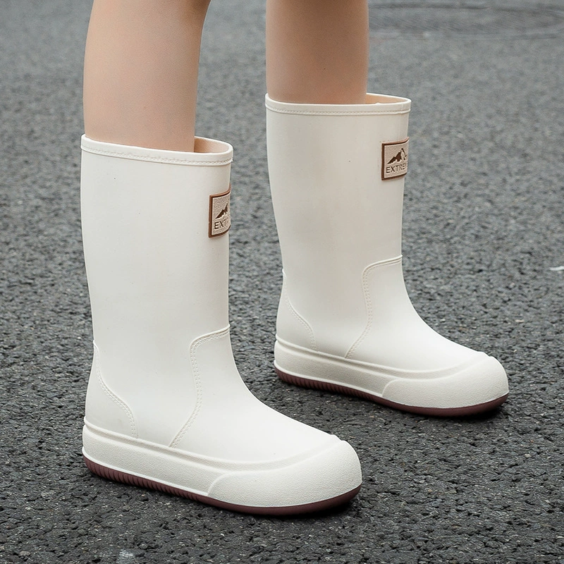 Четыре сезона японские сапоги дождя женские взрослые средние цилиндры нескользящие водонепроницаемые обувь женские модные рабочие водяные сапоги носить рабочие резиновые туфли