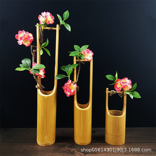 Dry Ice Bamboo Tube Sashimi Plate Decoration Sushi Cuisine Seafood Posture Portable Small Bamboo Tube High-end Decoration Ornaments