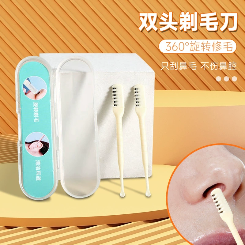 Фреза для волос в носу с двойной головкой Бритва с ручным вращением Триммер для бритья Чистка волос в носу Артефакт Триммер для волос в наличии