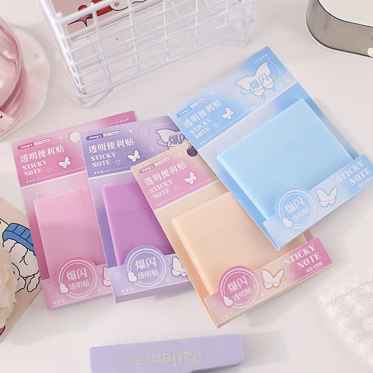 맞춤형 플래시 진주빛 스티커 메모, 투명하고 쓰기 쉬운 속건성 스티커 메모, 컬러 스티커 메모, 고급스러운 스티커 메모