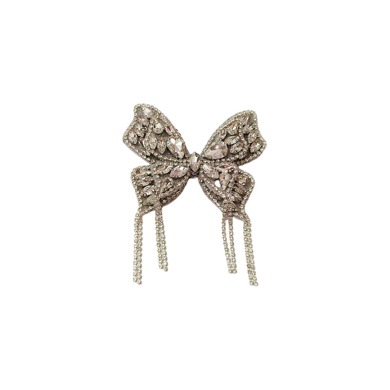 Parche Decorativo de Lazo con Strass y Cuentas, para Ropa/Zapatos, DIY