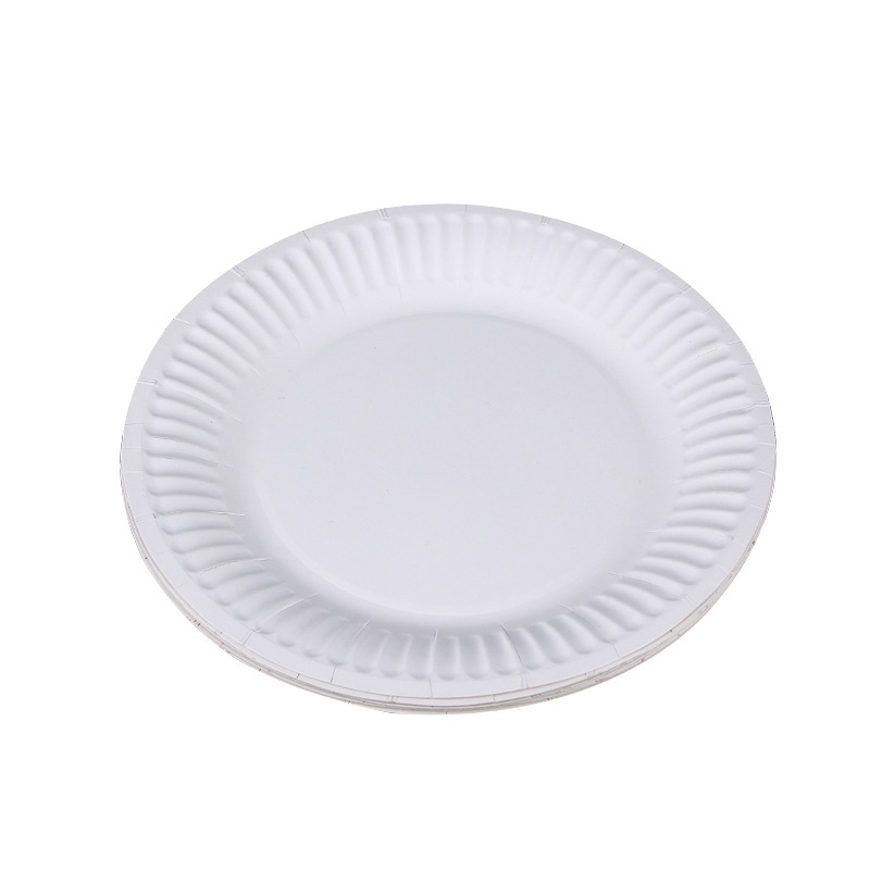 使い捨て紙皿 生分解性紙パルプ皿 厚手丸型食器紙皿 ケーキ皿 6789inch|undefined