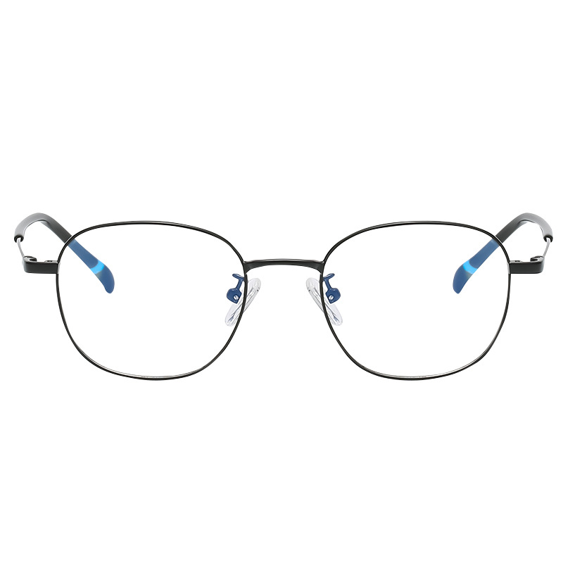 新款撞色简约儿童装饰眼镜架 佩戴舒适平光眼镜 金属平光镜