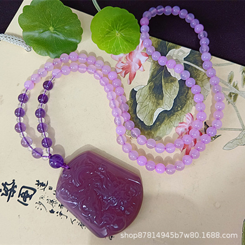 천황 질롱 브랜드 칼세도니 크리스탈 체인 (50*40mm)