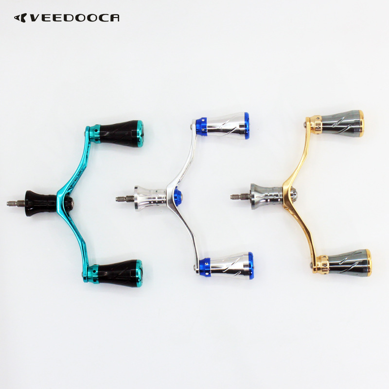 維杜卡漁輪配件路亞紡車輪搖把鋁合金握丸鏤空魷魚臂DIY改裝搖臂