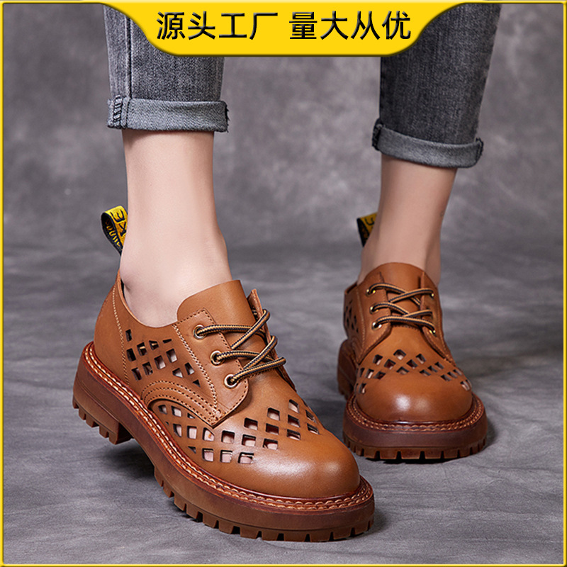 Cool boots women 2021 summer new pattern leisure time Martin Cool boots On behalf of manual genuine leather Lady's shoes factory