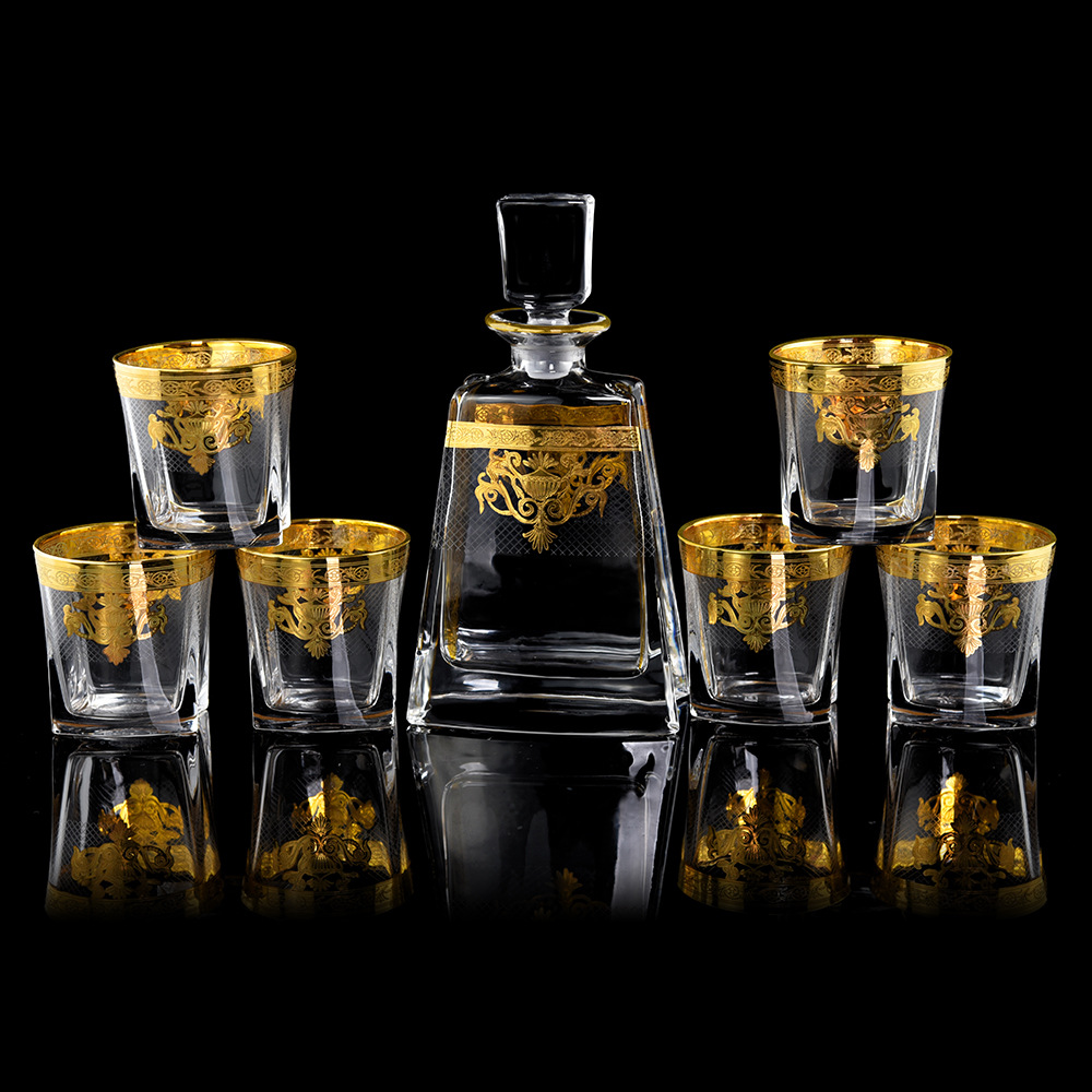 欧式奢华金钟花纸加厚酒具 酒吧装饰摆件 高档水晶玻璃商务礼品