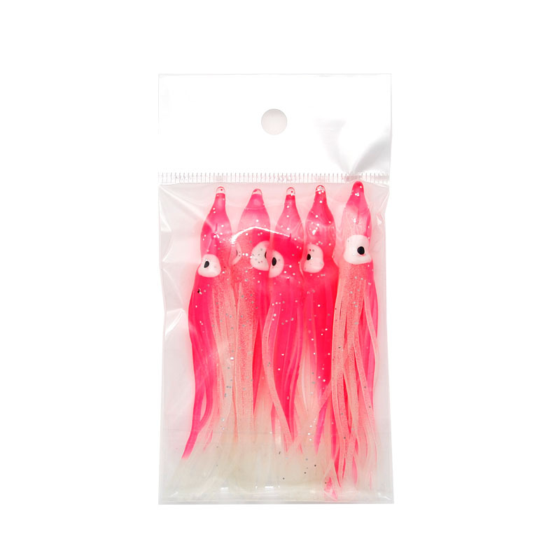 Octopus Fishing Lures Luminous Octopus Skirts Fishing Squid Skirts Soft Octopus Squid Skirts Glow Plastic Octopus Trolling Bait Saltwater Squid Skirts Soft Octopus Bait for Bass Trout