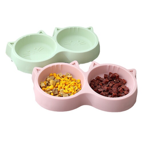 Macaron Plastic Food Bowl Cat Bowl Wholesale Pet Neck Guard Feeding Integrated Water Bowl Pet Bowl Pet Supplies