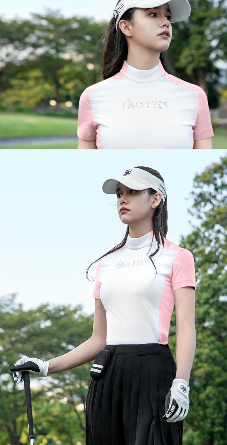 Áo polo nữ ngắn tay golf tennis hút ẩm khô nhanh — Áo đen trắng M25YF038 [hút ẩm và khô nhanh/kết cấu mịn/giảm béo vòng eo], Áo trắng đen M25YF038 [hút ẩm và khô nhanh/kết cấu mịn/giảm béo vòng eo], Áo màu hồng và trắng M25YF038 [hút ẩm và khô nhanh/kết cấu mịn/giảm béo vòng eo] chi tiết 9