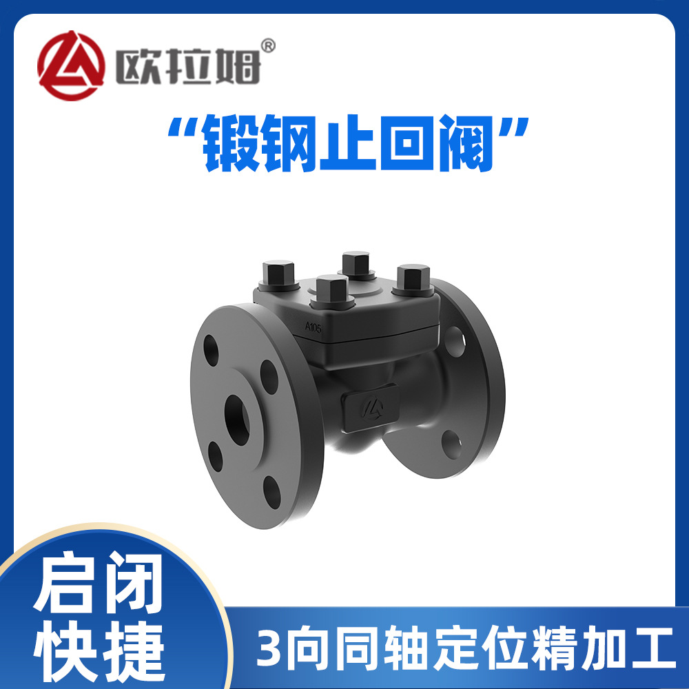 国产锻钢法兰止回阀 小口径直通升降式锻造阀 碳钢材质 支持定 制