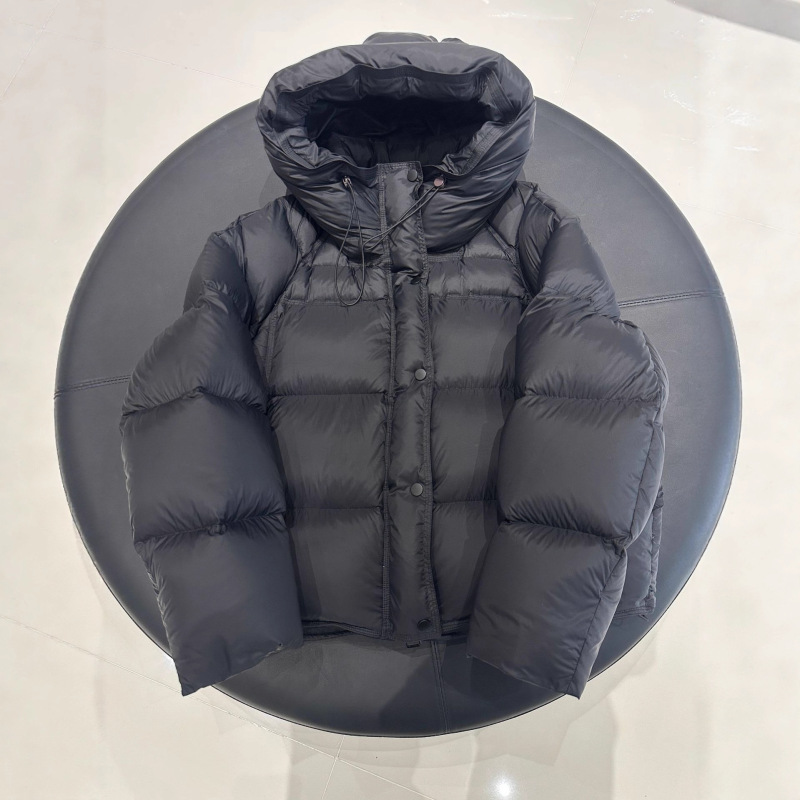 泡芙羽绒服女短款2025冬季新款连帽加厚90白鸭绒保暖面包服外套|undefined