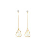 Long fashionable earrings, universal silver needle, cat's eye, simple and elegant design, silver 925 sample