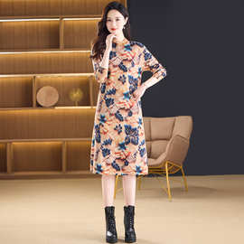 品质保证羊毛裙减龄中年女内搭配大衣韩版加厚秋冬修身连衣裙过膝