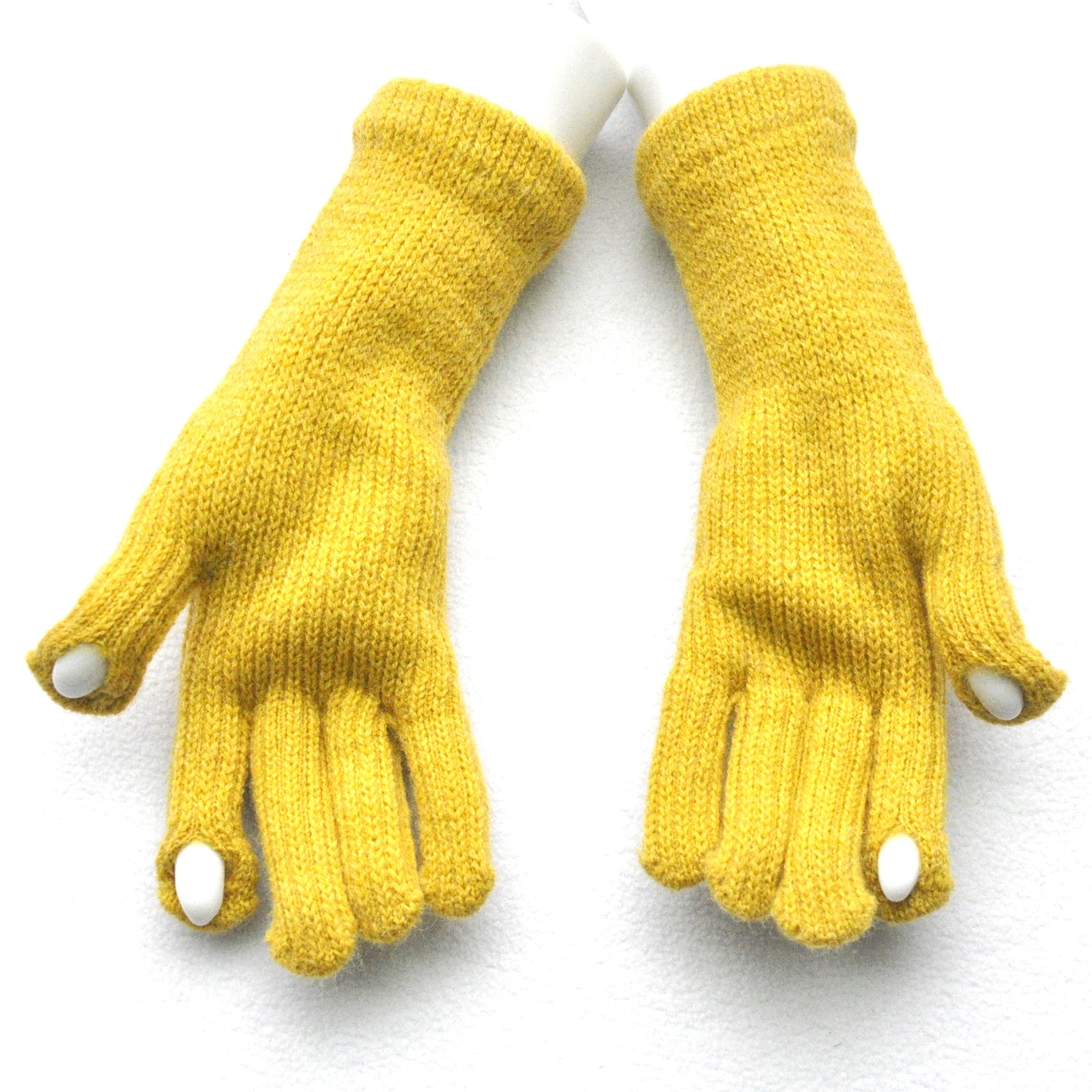 Invierno de las niñas de estilo coreano cálido puño alargado guantes de lana de alpaca gruesa lana de punto guantes de cinco dedos