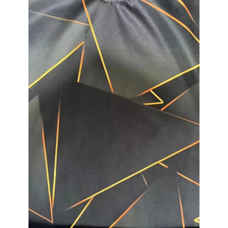 2024 venta caliente patrón de metal geométrico estampado 3D hombre calle alta manga larga hombro ancho cremallera suelta camisa POLO