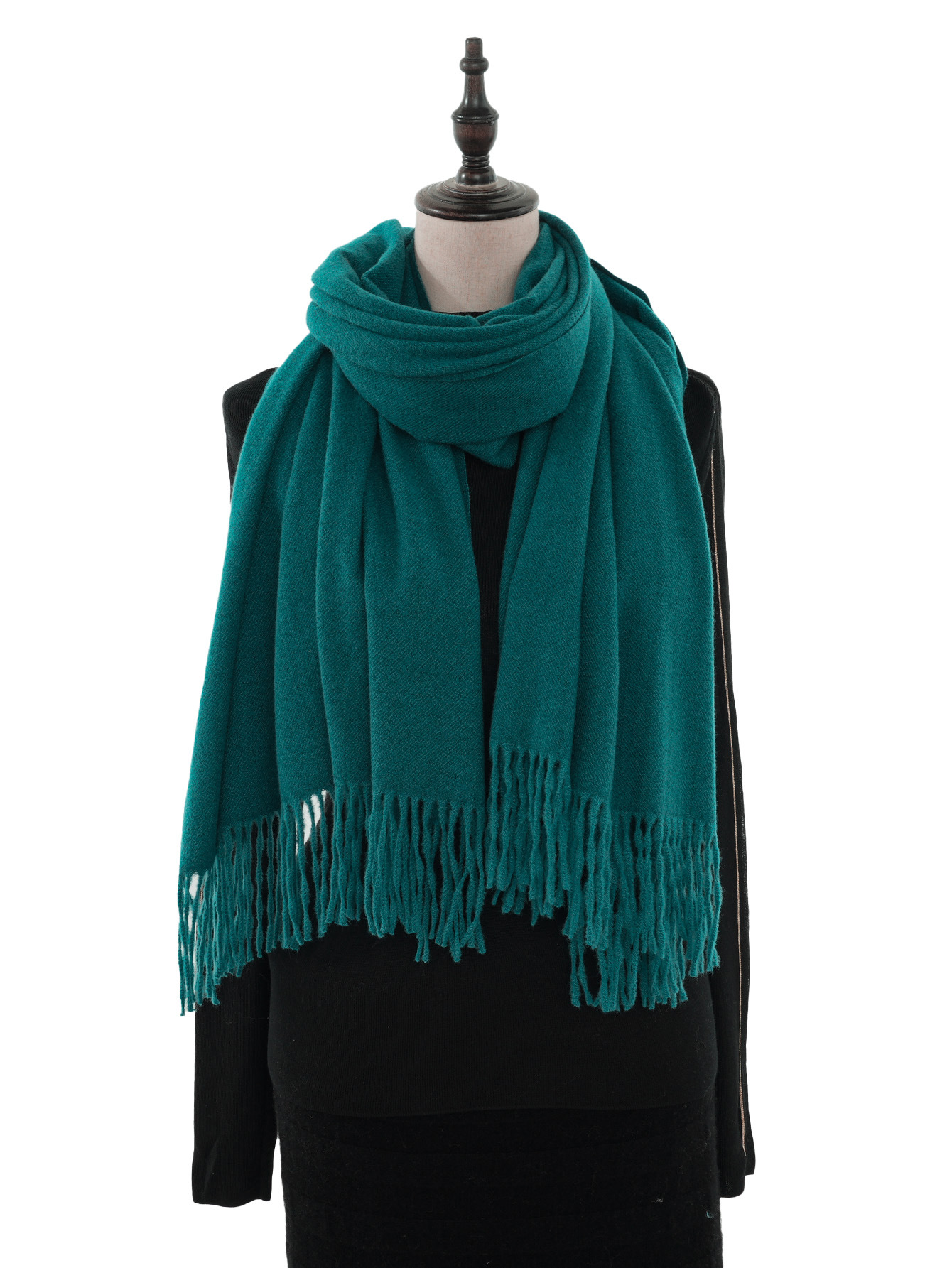 2024 Herbst und Winter Ethno-Stil Leopardenmuster Kurzer Quastengewebter Wollschal für Frauen Warmer Schalschal_voghion.com