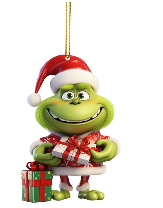 Transfronterizo Amazon nueva decoración navideña Grinch serie árbol de Navidad colgante acrílico adornos para el hogar image 6