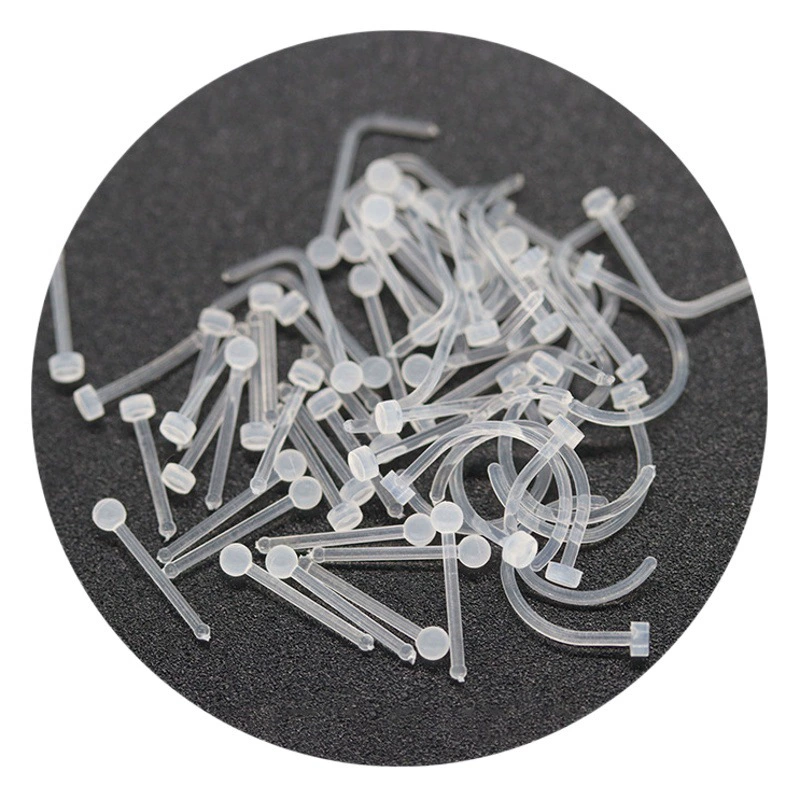 Акрил PP невидимый носовой гвоздь прозрачный гвоздь для губ мягкий стержень U V без проколов ювелирные изделия прозрачные гвозди для губ оптом