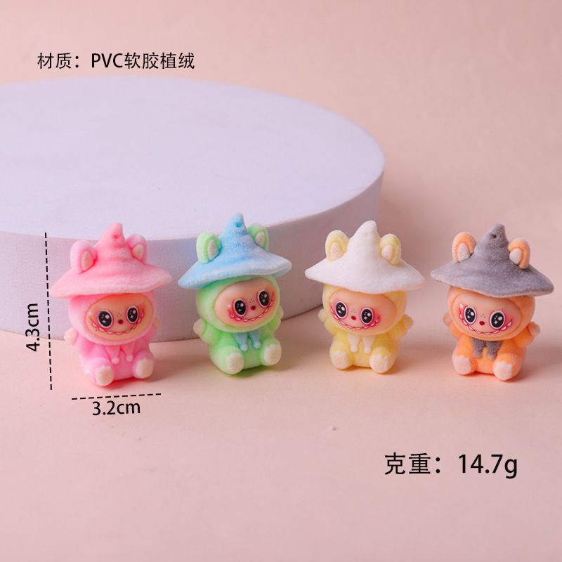 ハロウィンマカロンカラー植毛布羊かわいい人形ソフト接着剤工芸品デスクトップ装飾品卸売|undefined