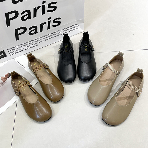 Retro universal Mary Jane shoes square toe flat