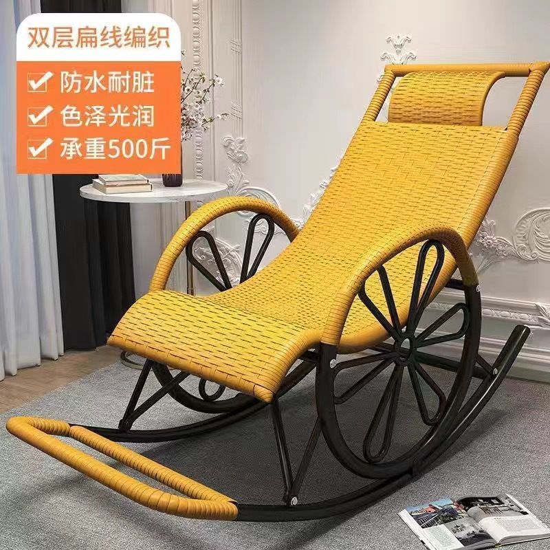 Silla de mecedor silla de caña silla de almuerzo para adultos balcón casero ocio para dormir sala de estar silla de relajación especial para ancianos