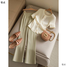 2025新款清新夏季网红爆款高级小个子两件裤子套装女装长款