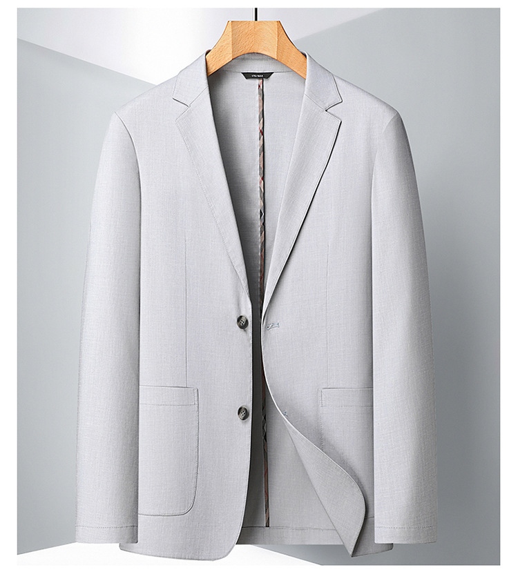 Erkek Giyim Erkek günlük takım elbise ilkbahar ve sonbahar keten hafif lüks iş tek batı orta yaşlı ve genç tek düğmeli moda takım elbise ceket_voghion.com