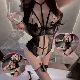 觅幽情趣内衣文胸性感蕾丝连体制服纯欲绑带免脱诱惑套装Y8096