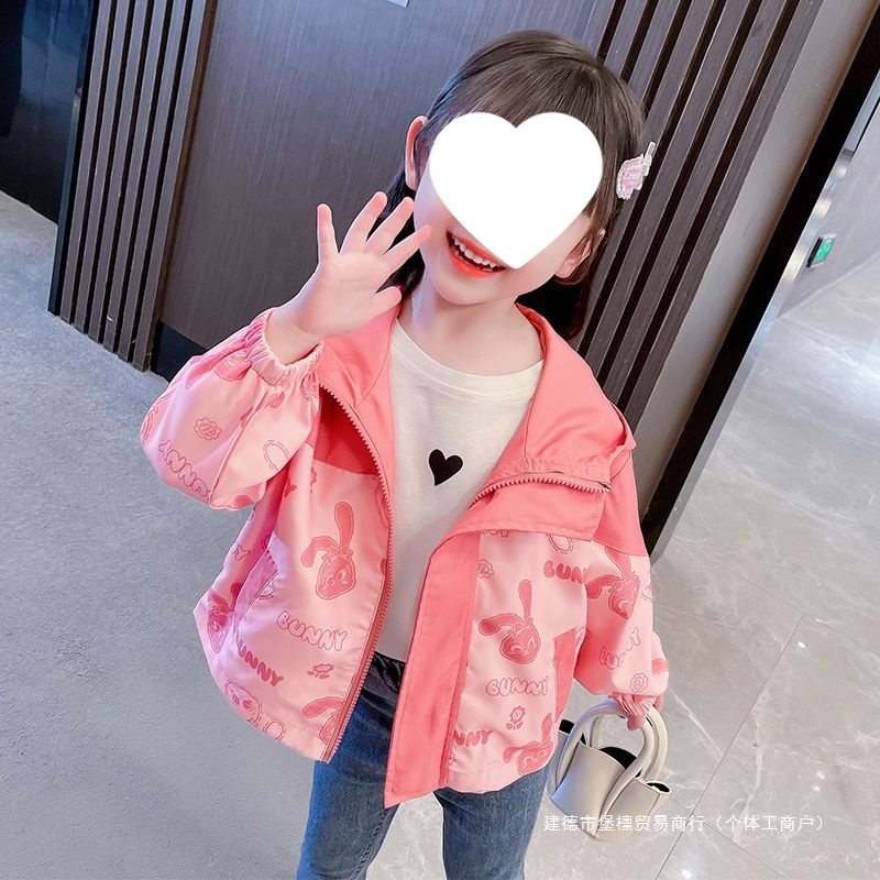 여아용 재킷 봄과 가을 2024년 신스타일 유행 아동용 가을 상의 여아용  토끼 가을 옷