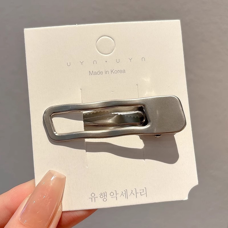 高级灰冷淡风金属波浪发夹女对夹个性简约百搭碎发夹鸭嘴夹刘海夹|undefined