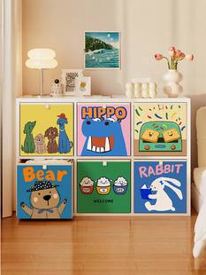 ✅ Cartoon Bedside Table Children's Drawer Cabinet Bedroom Toy Storage Cabinet Shelf Dopamine Drawer Cabinet Grid Cabinet Short