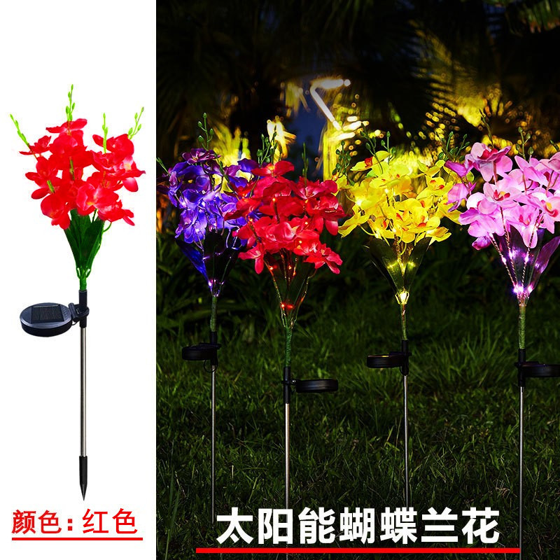 led太阳能灯地插灯彼岸花百合花玫瑰花仿真花蒲公英草坪铜线灯串|undefined