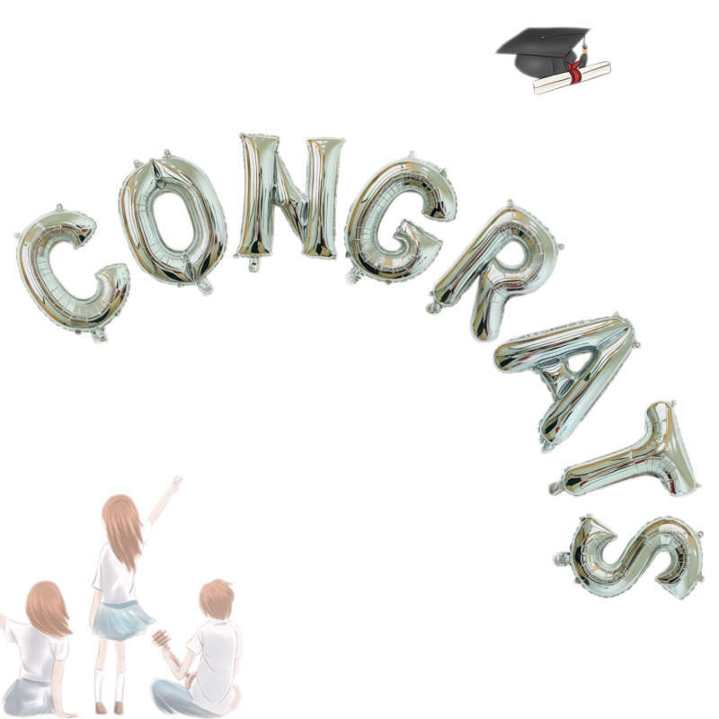 2026 transfronterizo fiesta de graduación decoración cartas de felicitación graduación congratulaciones prom globo de película de aluminio image 7