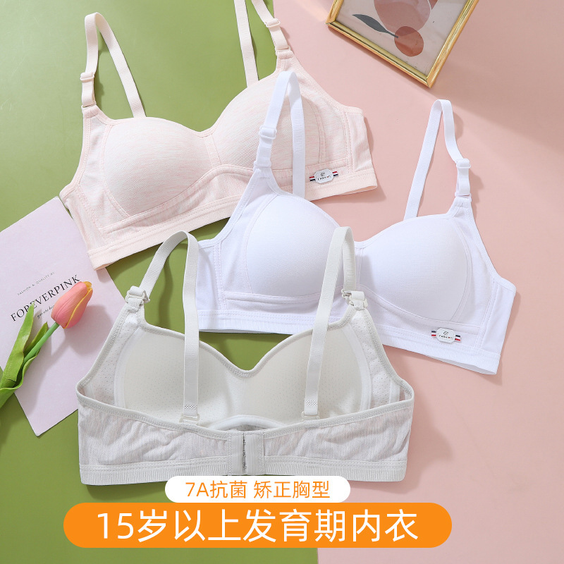 High School Underwear Female Junior High School Students Puberty Three Stages Girl Stereotype Fixed Cup Thin Bra