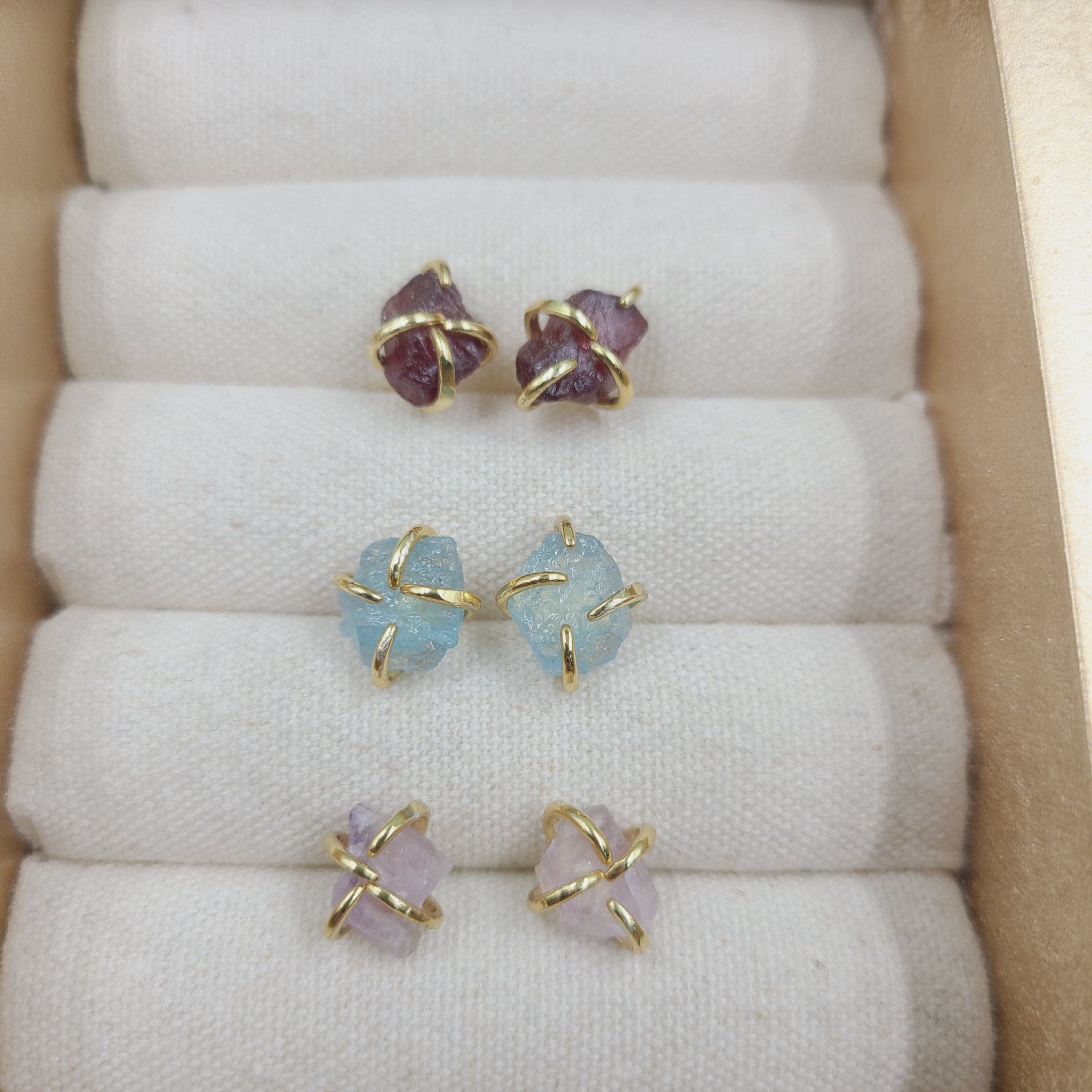 Simple Style Geometric Crystal Plating Ear Studs 1 Pair