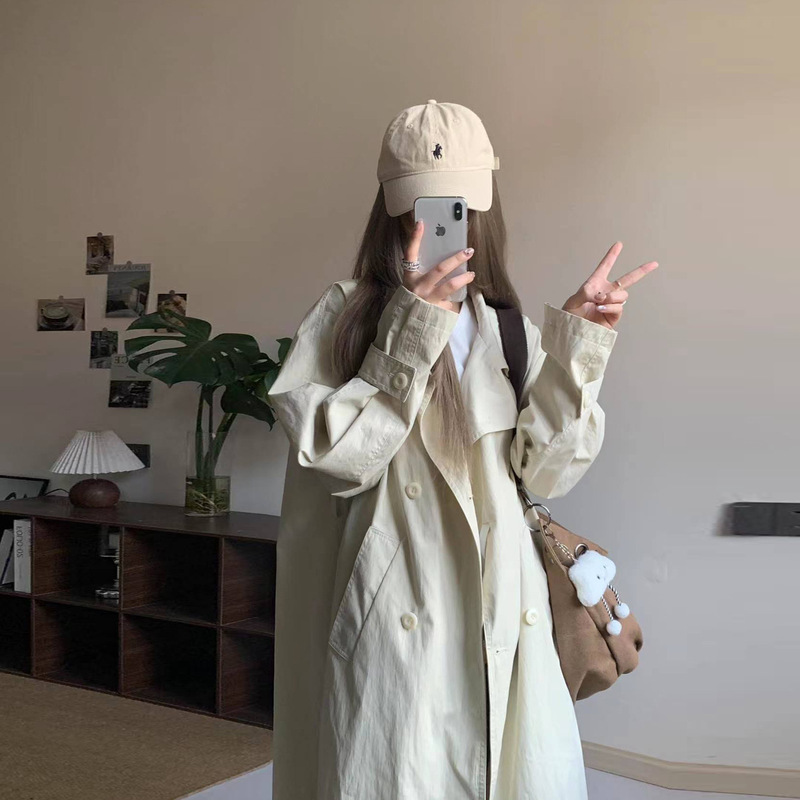 日系风衣外套女2025秋季新款小个子巨好看薄款韩版韩系中长款宽松|undefined
