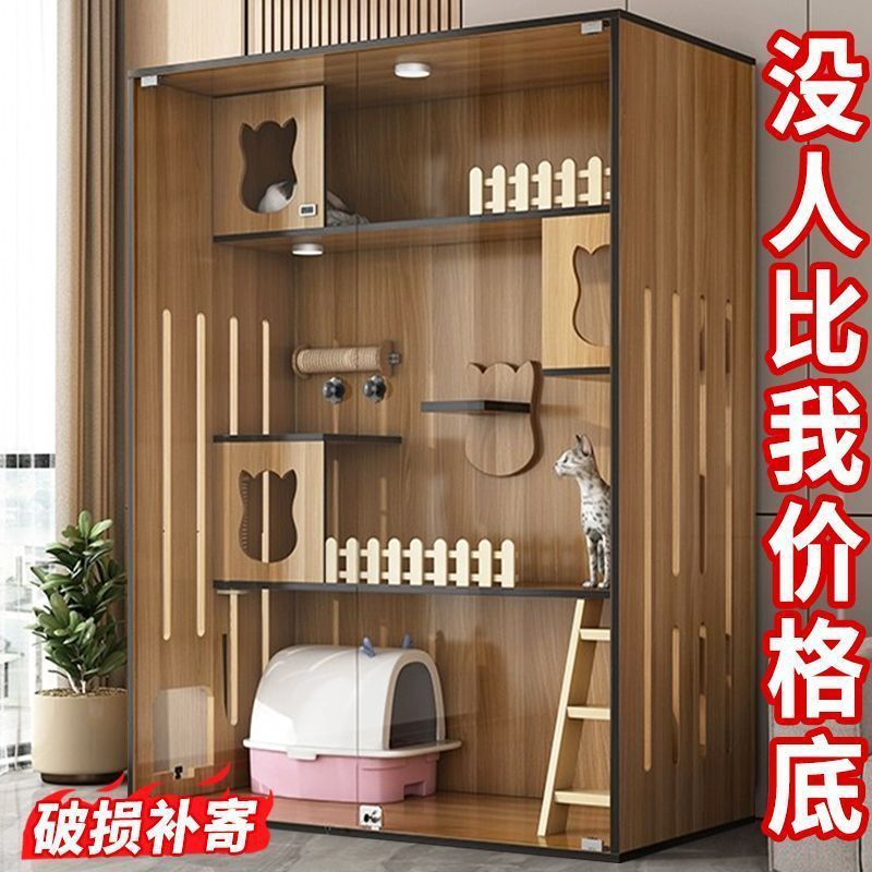 大空間ペットキャビネット猫ヴィラホーム高級屋内パノラマフリーキャットキャビネット猫ハウス猫カフェ用その他のキャビネット|undefined